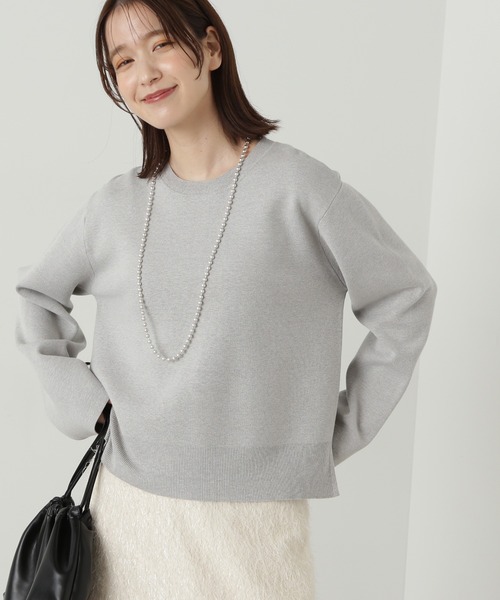 N.(N. Natural Beauty Basic)(エヌエヌナチュラルビューティーベーシック)の「◆ミラノリブゆるニット(ニット/セーター・レディース・オレンジ/グレー/オフホワイト・MEDIUM)」の2枚目の写真