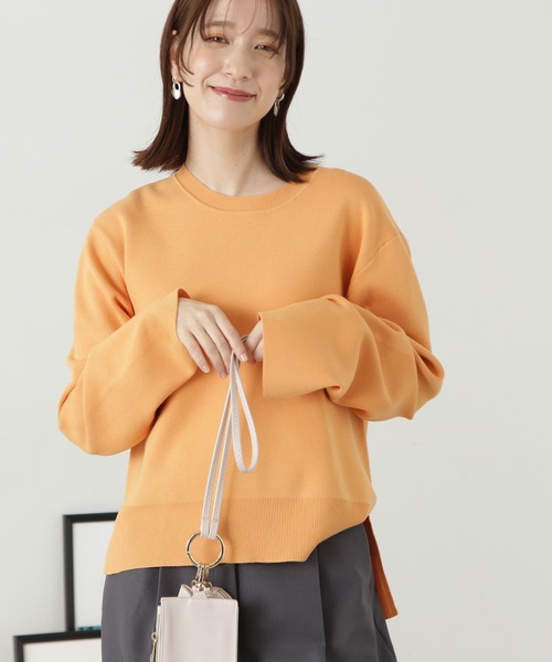 N.(N. Natural Beauty Basic)(エヌエヌナチュラルビューティーベーシック)の「◆ミラノリブゆるニット(ニット/セーター・レディース・オレンジ/グレー/オフホワイト・MEDIUM)」の3枚目の写真