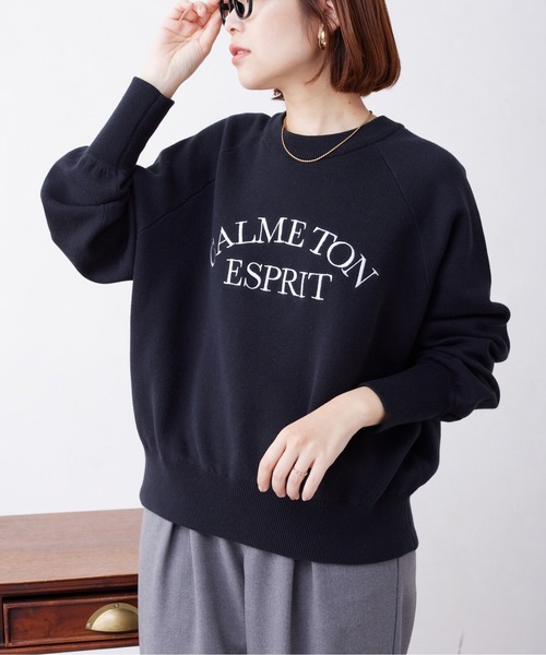 Chez toi（シェトワ）の「スエットライク刺繍ロゴプルオーバー（ニット/セーター・レディース・ブラック/サックスブルー/アイボリー・FREE）」の3枚目の写真