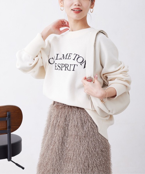 Chez toi（シェトワ）の「スエットライク刺繍ロゴプルオーバー（ニット/セーター・レディース・ブラック/サックスブルー/アイボリー・FREE）」の21枚目の写真