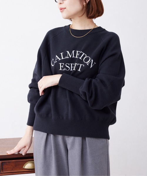 Chez toi（シェトワ）の「スエットライク刺繍ロゴプルオーバー（ニット/セーター・レディース・ブラック/サックスブルー/アイボリー・FREE）」の4枚目の写真