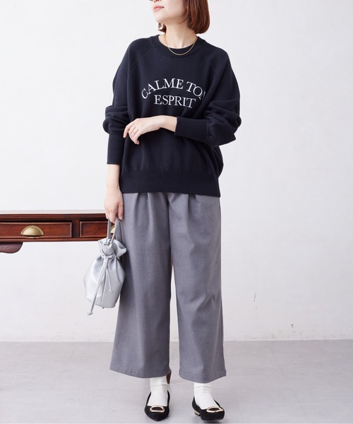 Chez toi（シェトワ）の「スエットライク刺繍ロゴプルオーバー（ニット/セーター・レディース・ブラック/サックスブルー/アイボリー・FREE）」の8枚目の写真