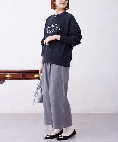 Chez toi（シェトワ）の「スエットライク刺繍ロゴプルオーバー（ニット/セーター・レディース・ブラック/サックスブルー/アイボリー・FREE）」の9枚目の写真