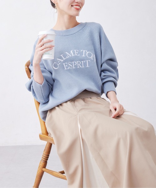 Chez toi（シェトワ）の「スエットライク刺繍ロゴプルオーバー（ニット/セーター・レディース・ブラック/サックスブルー/アイボリー・FREE）」の11枚目の写真