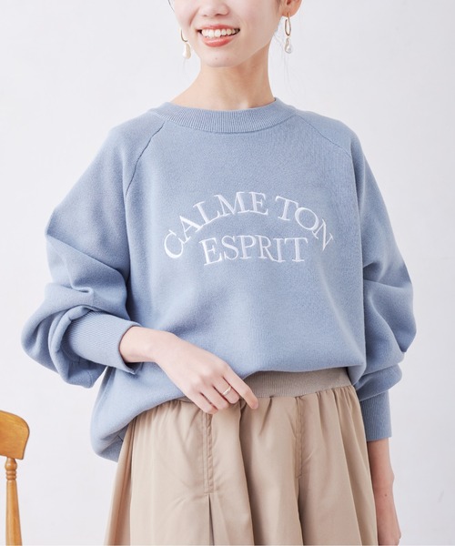 Chez toi（シェトワ）の「スエットライク刺繍ロゴプルオーバー（ニット/セーター・レディース・ブラック/サックスブルー/アイボリー・FREE）」の12枚目の写真