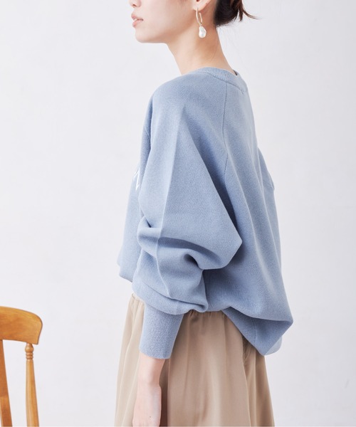 Chez toi（シェトワ）の「スエットライク刺繍ロゴプルオーバー（ニット/セーター・レディース・ブラック/サックスブルー/アイボリー・FREE）」の16枚目の写真