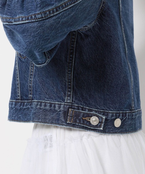 LOWRYS FARM（ローリーズファーム）の「ＣＯＮＥデニムＧジャンショート　989678（その他アウター・レディース・ブルー/ネイビー・FREE）」の4枚目の写真