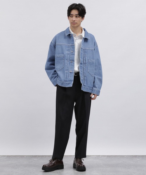 LAKOLE（ラコレ）の「デニムトラッカージャケット / 991904（ブルゾン・メンズ・ブラック/ライトブルー/ネイビー・MEDIUM/LARGE）」の4枚目の写真