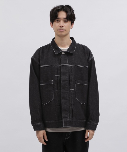 LAKOLE（ラコレ）の「デニムトラッカージャケット / 991904（ブルゾン・メンズ・ブラック/ライトブルー/ネイビー・MEDIUM/LARGE）」の10枚目の写真