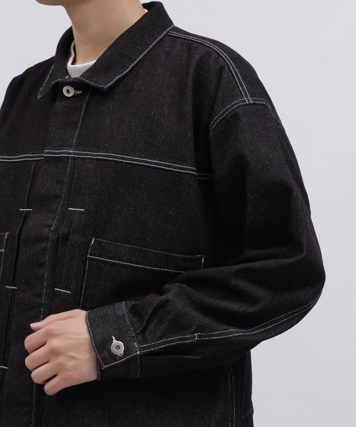 LAKOLE（ラコレ）の「デニムトラッカージャケット / 991904（ブルゾン・メンズ・ブラック/ライトブルー/ネイビー・MEDIUM/LARGE）」の5枚目の写真