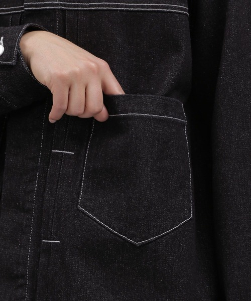 LAKOLE（ラコレ）の「デニムトラッカージャケット / 991904（ブルゾン・メンズ・ブラック/ライトブルー/ネイビー・MEDIUM/LARGE）」の19枚目の写真