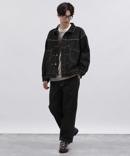 LAKOLE（ラコレ）の「デニムトラッカージャケット / 991904（ブルゾン・メンズ・ブラック/ライトブルー/ネイビー・MEDIUM/LARGE）」の9枚目の写真