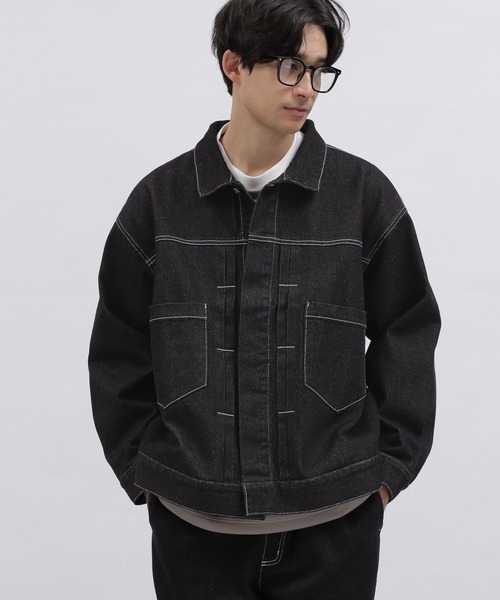 LAKOLE（ラコレ）の「デニムトラッカージャケット / 991904（ブルゾン・メンズ・ブラック/ライトブルー/ネイビー・MEDIUM/LARGE）」の15枚目の写真