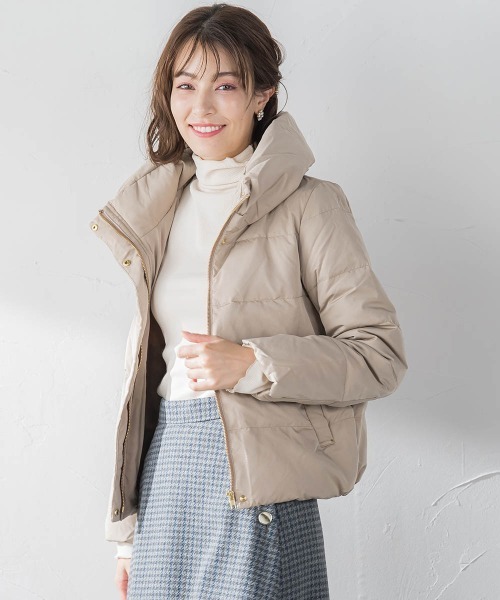 【上質】 ケティ フード付き ロングダウンジャケット 2 ベージュ ♪ 上質】 ケティ フード付き ロングダウンジャケット 2 ベージュ