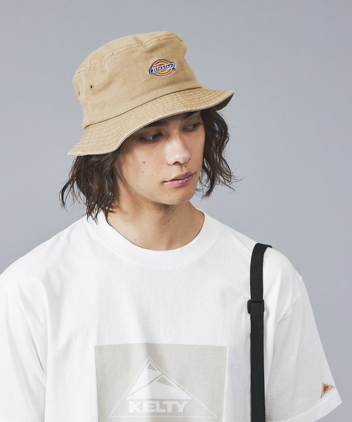 Dickies(ディッキーズ)の「【DICKIES/ディッキーズ】ICON BUCKET HAT/アイコンロゴバケットハット(ハット・メンズ・ベージュ/サックスブルー/オレンジ系その他/ネイビー/モスグリーン/ブラック/オフホワイト・フリー)」の3枚目の写真