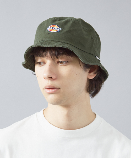 Dickies(ディッキーズ)の「【DICKIES/ディッキーズ】ICON BUCKET HAT/アイコンロゴバケットハット(ハット・メンズ・ベージュ/サックスブルー/オレンジ系その他/ネイビー/モスグリーン/ブラック/オフホワイト・フリー)」の4枚目の写真