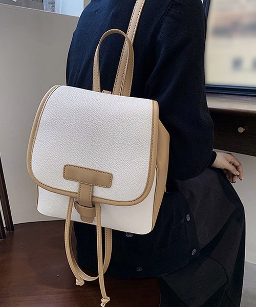 Miniministore（ミニミニストア）の「リュック レディース 通勤 通学 バッグ（バックパック/リュック・レディース・モカ/アイボリー/ブラック/ホワイト×ブラウン・FREE）」の6枚目の写真