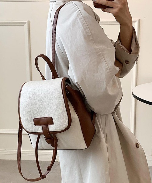 Miniministore（ミニミニストア）の「リュック レディース 通勤 通学 バッグ（バックパック/リュック・レディース・モカ/アイボリー/ブラック/ホワイト×ブラウン・FREE）」の7枚目の写真