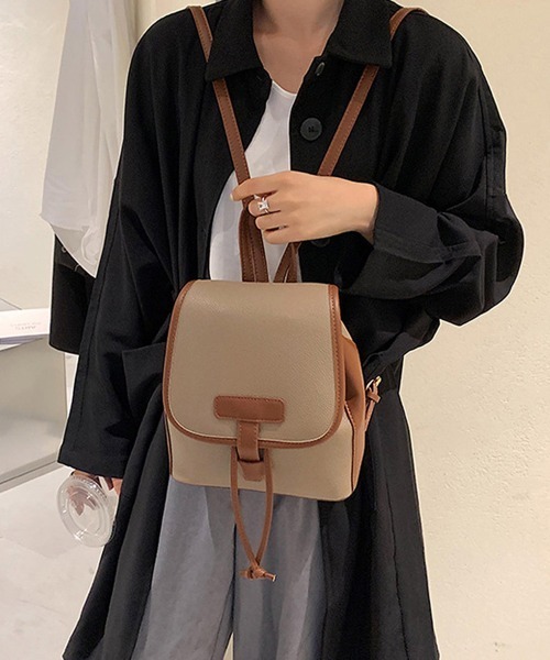 Miniministore（ミニミニストア）の「リュック レディース 通勤 通学 バッグ（バックパック/リュック・レディース・モカ/アイボリー/ブラック/ホワイト×ブラウン・FREE）」の9枚目の写真