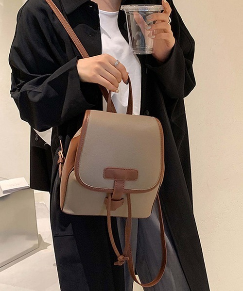 Miniministore（ミニミニストア）の「リュック レディース 通勤 通学 バッグ（バックパック/リュック・レディース・モカ/アイボリー/ブラック/ホワイト×ブラウン・FREE）」の10枚目の写真