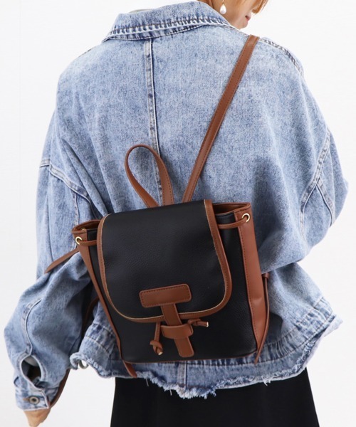 Miniministore（ミニミニストア）の「リュック レディース 通勤 通学 バッグ（バックパック/リュック・レディース・モカ/アイボリー/ブラック/ホワイト×ブラウン・FREE）」の12枚目の写真