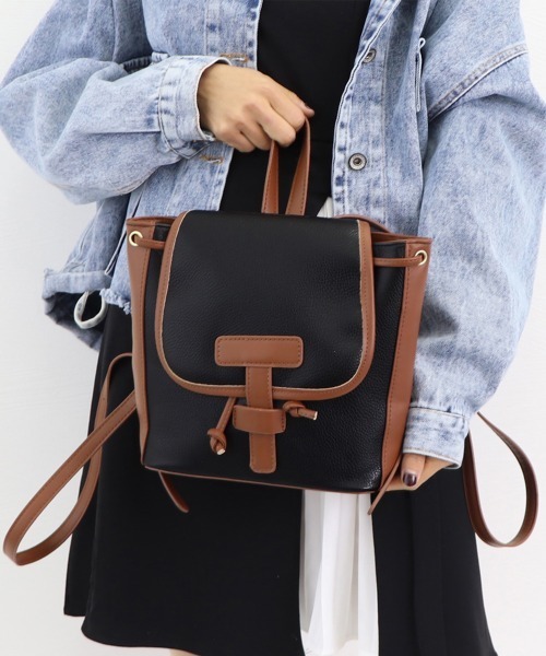 Miniministore（ミニミニストア）の「リュック レディース 通勤 通学 バッグ（バックパック/リュック・レディース・モカ/アイボリー/ブラック/ホワイト×ブラウン・FREE）」の13枚目の写真