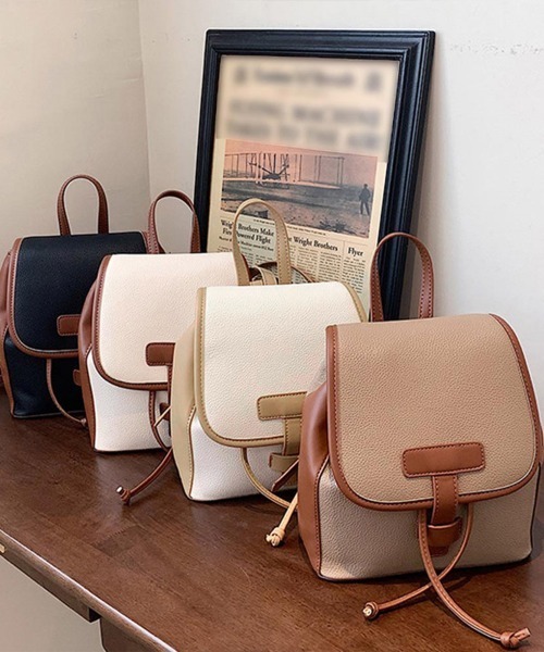 Miniministore（ミニミニストア）の「リュック レディース 通勤 通学 バッグ（バックパック/リュック・レディース・モカ/アイボリー/ブラック/ホワイト×ブラウン・FREE）」の14枚目の写真