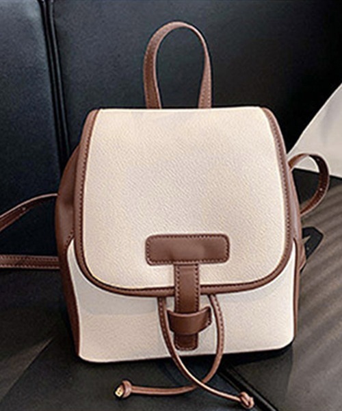 Miniministore（ミニミニストア）の「リュック レディース 通勤 通学 バッグ（バックパック/リュック・レディース・モカ/アイボリー/ブラック/ホワイト×ブラウン・FREE）」の16枚目の写真