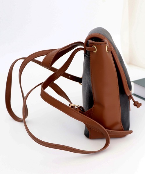 Miniministore（ミニミニストア）の「リュック レディース 通勤 通学 バッグ（バックパック/リュック・レディース・モカ/アイボリー/ブラック/ホワイト×ブラウン・FREE）」の19枚目の写真