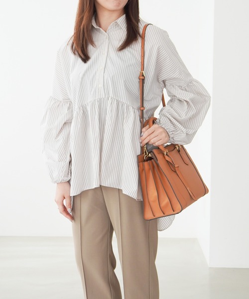 Jewelna Rose（ジュエルナローズ）の「クロフォード ハンドバッグ 本革 M 11922（ハンドバッグ・レディース・グレイッシュベージュ/ブルー/チャコールグレー/ピンク/グレー/オレンジ・FREE）」の15枚目の写真