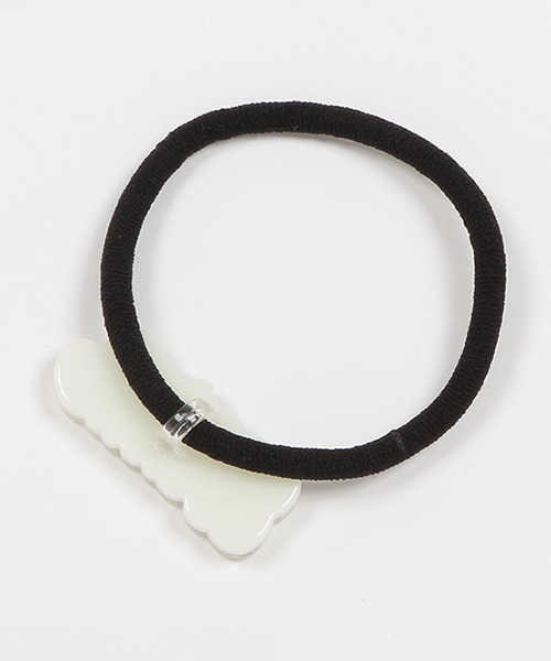 X-girl Stages（エックスガールステージス）の「グラフィティロゴヘアポニー（ヘアゴム・キッズ・オフホワイト・FREE）」の2枚目の写真