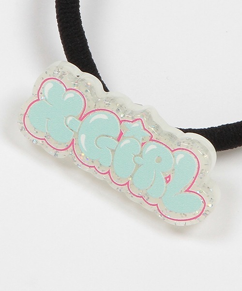 X-girl Stages（エックスガールステージス）の「グラフィティロゴヘアポニー（ヘアゴム・キッズ・オフホワイト・FREE）」の4枚目の写真