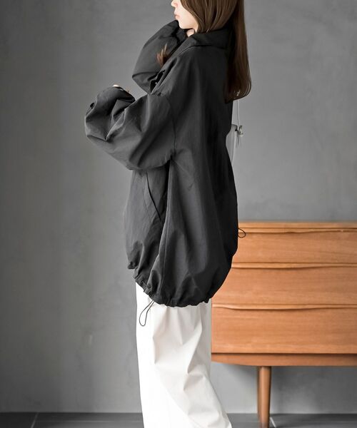 rps（アールピーエス）の「スタンドカラーナイロンコート（ナイロンジャケット・レディース・アイボリー/ブラック/ベージュ/ライトカーキ・フリー）」の19枚目の写真