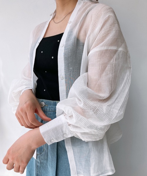 AS KNOW AS plus(アズノゥアズプラス)の「◎ベーシック ビッグシルエット長袖シャツ(シャツ/ブラウス・レディース・ブルー系/グリーン系/ピンク系/オフホワイト/ホワイト系/ライトグレー系/ブラック系/イエロー系/レッド系その他/グリーン系その他/ブルー系その他・FREE)」の3枚目の写真