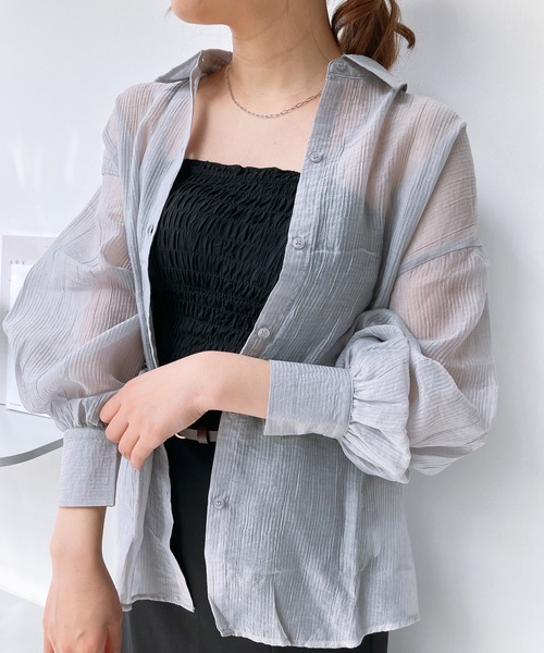 AS KNOW AS plus(アズノゥアズプラス)の「◎ベーシック ビッグシルエット長袖シャツ(シャツ/ブラウス・レディース・ブルー系/グリーン系/ピンク系/オフホワイト/ホワイト系/ライトグレー系/ブラック系/イエロー系/レッド系その他/グリーン系その他/ブルー系その他・FREE)」の5枚目の写真