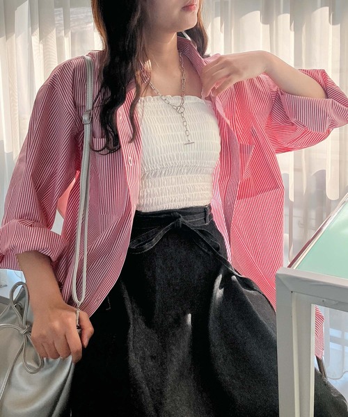 AS KNOW AS plus(アズノゥアズプラス)の「◎ベーシック ビッグシルエット長袖シャツ(シャツ/ブラウス・レディース・ブルー系/グリーン系/ピンク系/オフホワイト/ホワイト系/ライトグレー系/ブラック系/イエロー系/レッド系その他/グリーン系その他/ブルー系その他・FREE)」の21枚目の写真