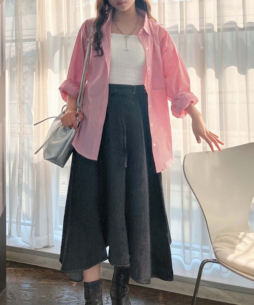 AS KNOW AS plus(アズノゥアズプラス)の「◎ベーシック ビッグシルエット長袖シャツ(シャツ/ブラウス・レディース・ブルー系/グリーン系/ピンク系/オフホワイト/ホワイト系/ライトグレー系/ブラック系/イエロー系/レッド系その他/グリーン系その他/ブルー系その他・FREE)」の22枚目の写真