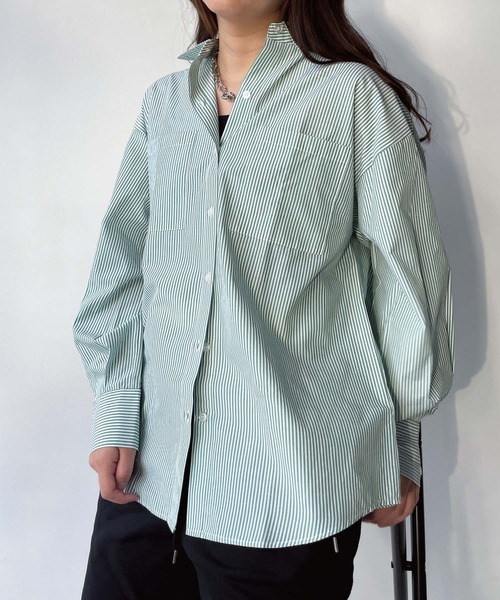 AS KNOW AS plus(アズノゥアズプラス)の「◎ベーシック ビッグシルエット長袖シャツ(シャツ/ブラウス・レディース・ブルー系/グリーン系/ピンク系/オフホワイト/ホワイト系/ライトグレー系/ブラック系/イエロー系/レッド系その他/グリーン系その他/ブルー系その他・FREE)」の20枚目の写真