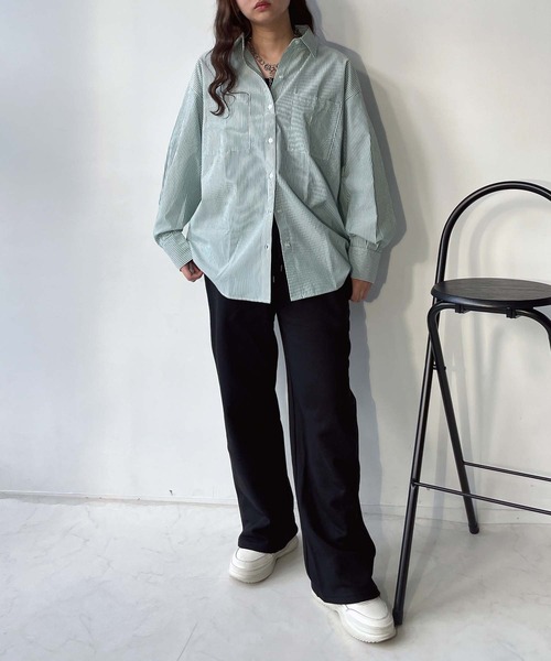 AS KNOW AS plus(アズノゥアズプラス)の「◎ベーシック ビッグシルエット長袖シャツ(シャツ/ブラウス・レディース・ブルー系/グリーン系/ピンク系/オフホワイト/ホワイト系/ライトグレー系/ブラック系/イエロー系/レッド系その他/グリーン系その他/ブルー系その他・FREE)」の17枚目の写真