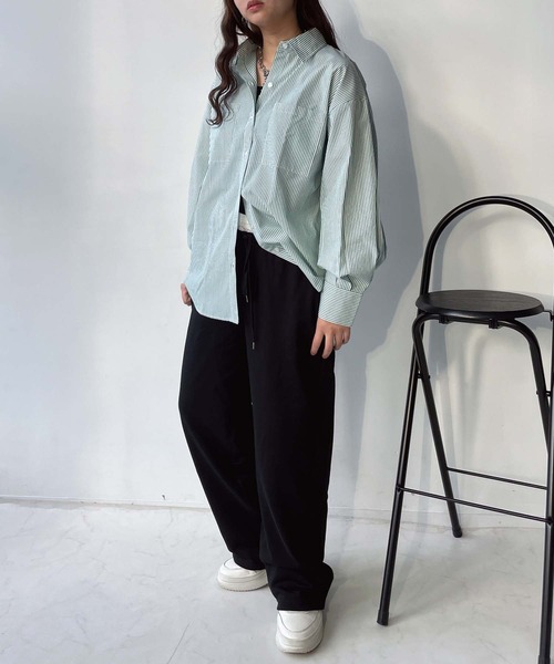 AS KNOW AS plus(アズノゥアズプラス)の「◎ベーシック ビッグシルエット長袖シャツ(シャツ/ブラウス・レディース・ブルー系/グリーン系/ピンク系/オフホワイト/ホワイト系/ライトグレー系/ブラック系/イエロー系/レッド系その他/グリーン系その他/ブルー系その他・FREE)」の16枚目の写真