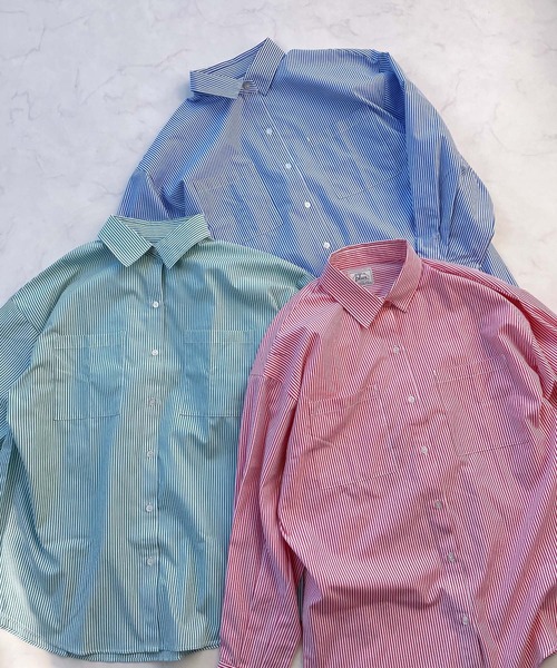 AS KNOW AS plus(アズノゥアズプラス)の「◎ベーシック ビッグシルエット長袖シャツ(シャツ/ブラウス・レディース・ブルー系/グリーン系/ピンク系/オフホワイト/ホワイト系/ライトグレー系/ブラック系/イエロー系/レッド系その他/グリーン系その他/ブルー系その他・FREE)」の14枚目の写真