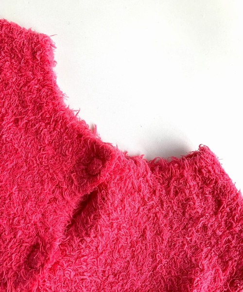 Q（キュー）の「コットンシャギーカーデ（カーディガン/ボレロ・レディース・ピンク/ブラック/ライトブルー・MEDIUM）」の8枚目の写真