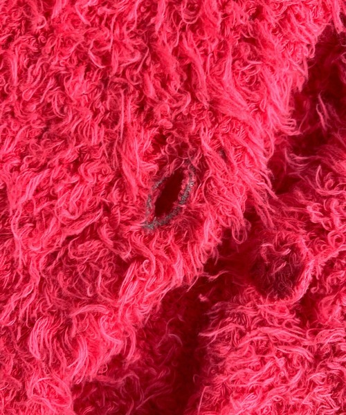 Q（キュー）の「コットンシャギーカーデ（カーディガン/ボレロ・レディース・ピンク/ブラック/ライトブルー・MEDIUM）」の10枚目の写真