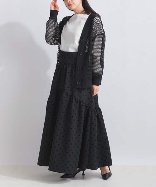 PICCIN（ピッチン）の「メッシュカーディガン（カーディガン/ボレロ・レディース・ブラック/オフホワイト・M）」の13枚目の写真