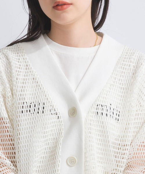 PICCIN（ピッチン）の「メッシュカーディガン（カーディガン/ボレロ・レディース・ブラック/オフホワイト・M）」の14枚目の写真