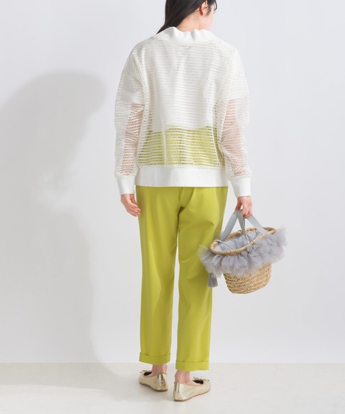 PICCIN（ピッチン）の「メッシュカーディガン（カーディガン/ボレロ・レディース・ブラック/オフホワイト・M）」の4枚目の写真