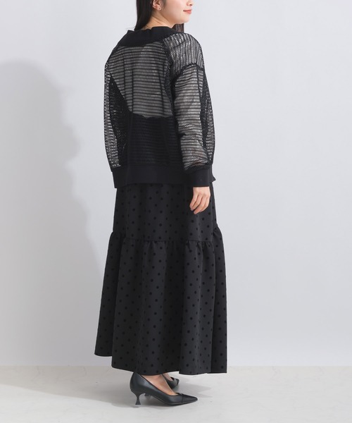 PICCIN（ピッチン）の「メッシュカーディガン（カーディガン/ボレロ・レディース・ブラック/オフホワイト・M）」の12枚目の写真