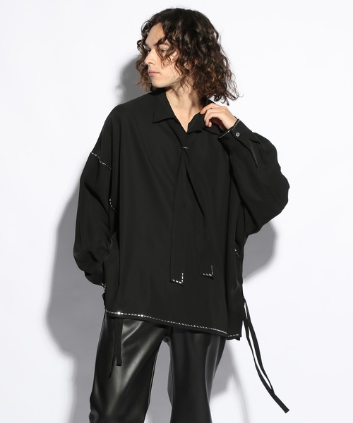 HARE（ハレ）の「シルバーパーツボウタイシャツ(HARE)（シャツ/ブラウス・メンズ・ホワイト/ブルー/ブラック・FREE）」の10枚目の写真