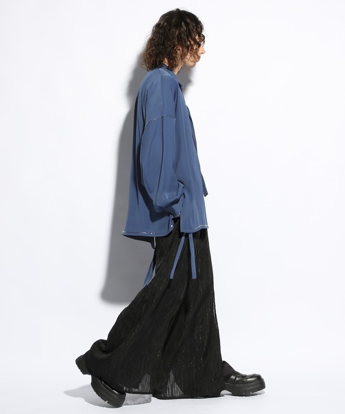 HARE（ハレ）の「シルバーパーツボウタイシャツ(HARE)（シャツ/ブラウス・メンズ・ホワイト/ブルー/ブラック・FREE）」の9枚目の写真