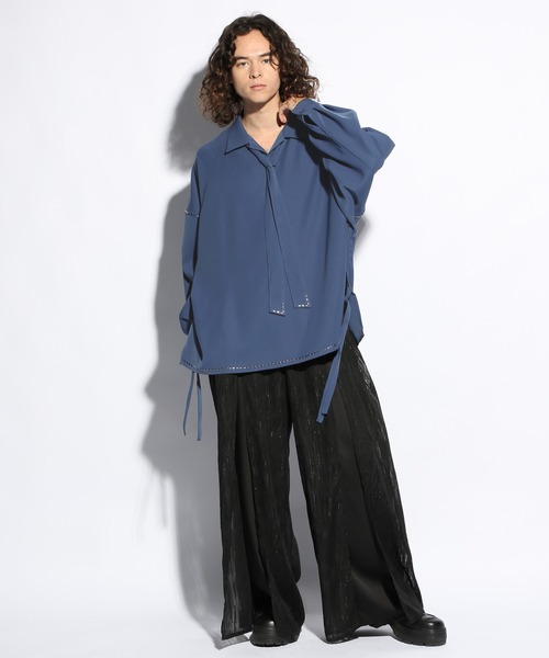 HARE（ハレ）の「シルバーパーツボウタイシャツ(HARE)（シャツ/ブラウス・メンズ・ホワイト/ブルー/ブラック・FREE）」の8枚目の写真